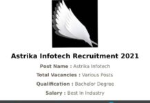 Astrika Infotech Recruitment 2021