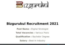 Bizgurukul Recruitment 2021