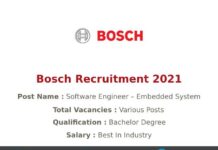 Bosch Recruitment 2021