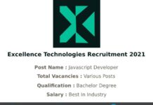 Excellence Technologies Recruitment 2021