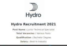 Hydro Recruitment 2021
