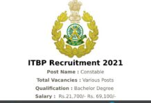ITBP Recruitment 2021