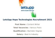LetsUpp Hope Technologies Recruitment 2021