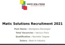 Matic Solutions Recruitment 2021