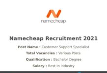 Namecheap Recruitment 2021