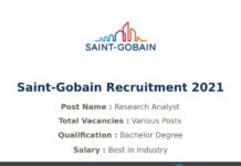 Saint-Gobain Recruitment 2021