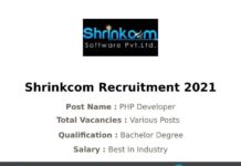 Shrinkcom Recruitment 2021