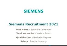 Siemens Recruitment 2021