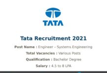 Tata Recruitment 2021