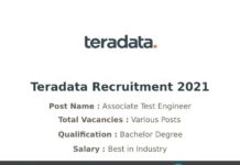 Teradata Recruitment 2021