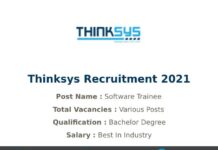 Thinksys Recruitment 2021