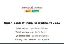 Union Bank of India Recruitment 2021