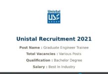 Unistal Recruitment 2021