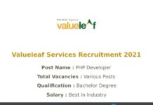 Valueleaf Services Recruitment 2021