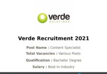 Verde Recruitment 2021