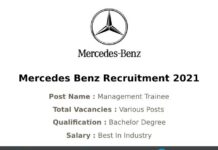 Mercedes Benz Recruitment 2021