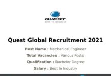 Quest Global Recruitment 2021