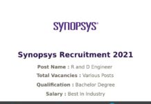Synopsys Recruitment 2021
