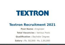 Textron Recruitment 2021