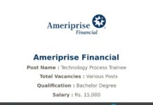Ameriprise Financial Recruitment 2021