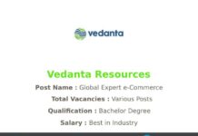 Vedanta Resources Recruitment 2021