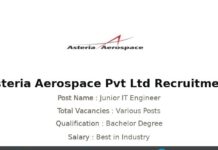 Asteria Aerospace Recruitment 2022