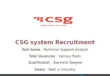 CSG system Recruitment 2022