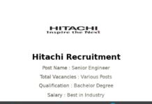 Hitachi Recruitment 2022