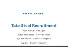 Tata Steel Recruitment 2022