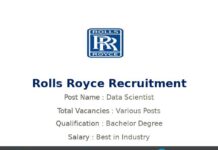 Rolls Royce Recruitment 2022
