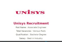 Unisys Recruitment 2022