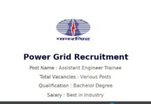 Power Grid Recruitment 2022 for Assistant Engineer Trainee Recently Power Grid Corporation of India Limited announced the job opening notifications for the post of Assistant Engineer Trainee, which will be applied Online. The interested and eligible candidates are requested to apply for this job as soon as possible. Do not miss the career opportunity at Power Grid Corporation of India Limited. The detailed information about Power Grid Corporation of India Limited Notification 2022 has been given below.