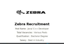 Zebra Recruitment 2022