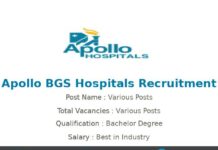 Apollo BGS Hospitals Recruitment 2025 | Various Staff Nurse Jobs